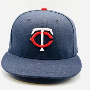 Minnesota Twins Hat Cap Fitted 7 1/4 New Era MLB Blue USA VTG